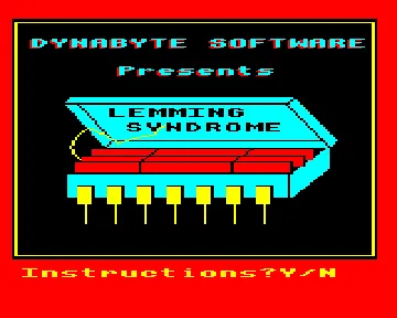 Lemming Syndrome (1983)(Dynabyte Software) screen shot title